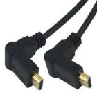 PremiumCord Kabel HDMI A - HDMI A M/M 15m, otočné zlacené konektory,HDMI 1.3b