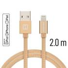 Swissten Datový Kabel Textile USB / Lightning Mfi 2m Zlatý