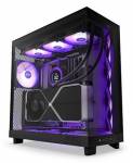 NZXT skříň H6 Flow RGB dvoukomorová / MidT / 3x120mm RGB fan / 2xUSB 3.2 / USB-C / prosklená / černá