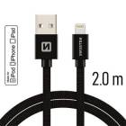 Swissten Datový Kabel Textile USB / Lightning Mfi 2m Černý