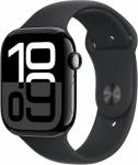 Apple Watch Series 10 42mm Klavírně černý hliník s černým sportovním řemínkem - M/L